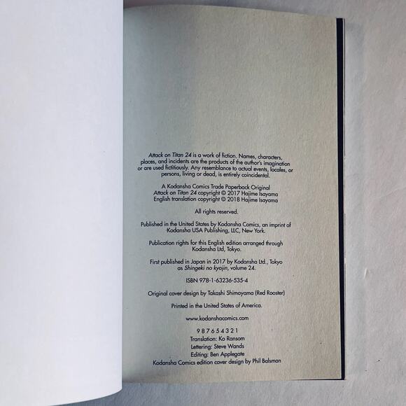 Attack on Titan Volume 24 Hajime Isayama English Manga Paperwork Graphic Novel - Picture 2 of 4